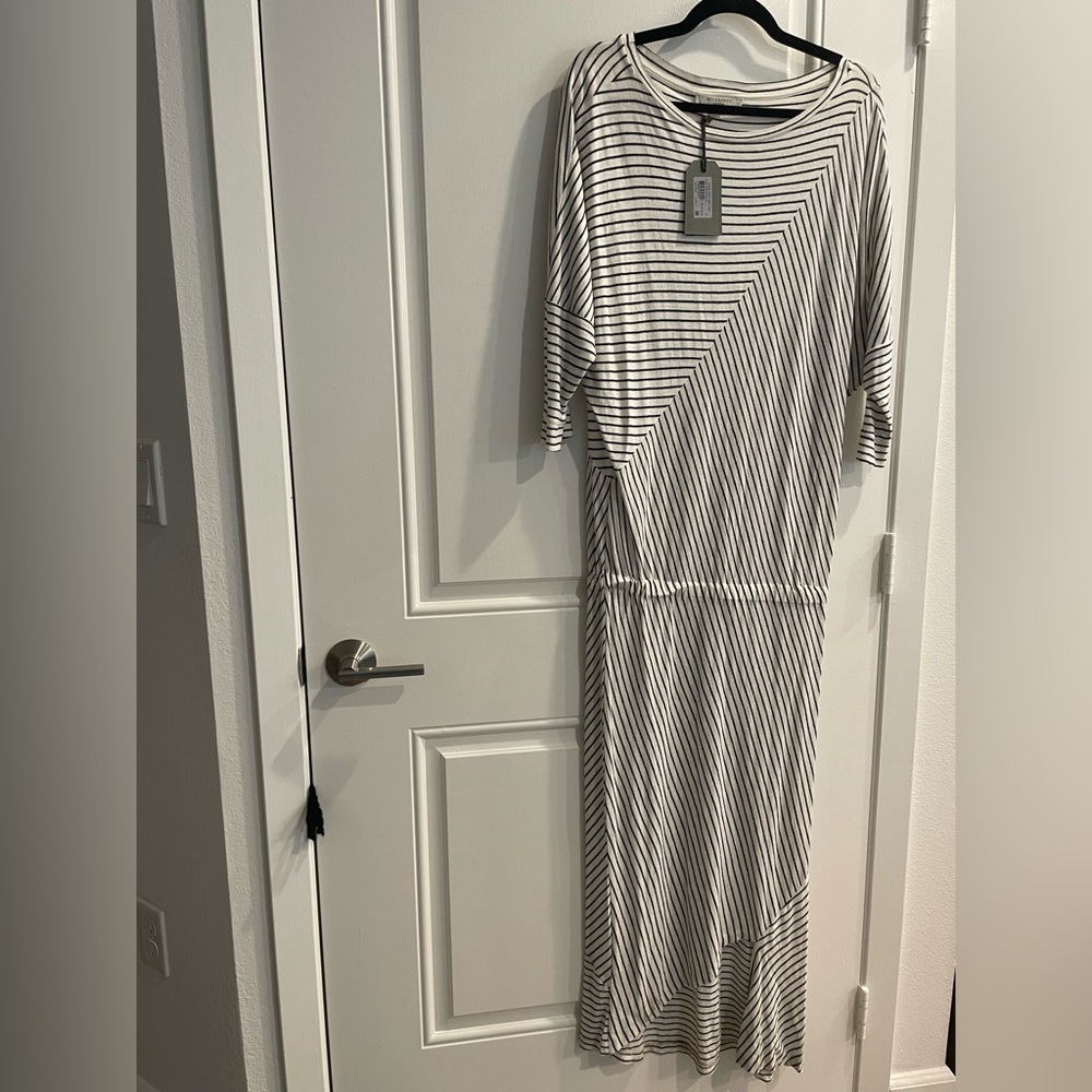 All Saints Cadie Dress (Striped Black and White)